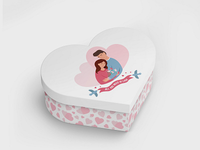 Gift box design for St Valentine's Day background blue box couple design flowers gift graphic design heart illustration love man pink valentine valentines day vector woman