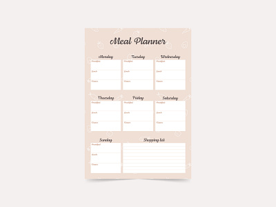 Meal planner template design food graphic design grocery illustration list meal planner planning shopping template vector