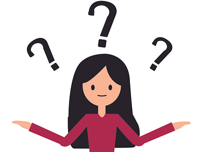 Girl with question mark curious smile by Peache Crucio 18 on Dribbble