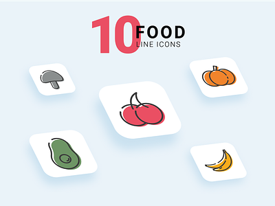 10 line icons health food app branding broccoli design graphic design illustration logo ui vector