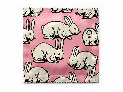 Bunny Love Condoms bunnies condoms graphic design illustration package design