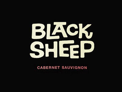 Black Sheep Wine Hand-lettered Type graphic design hand lettered type typography