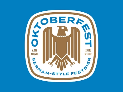 Kulshan Oktoberfest Lager badge beer bellingham beverage branding brewery brewing can crest eagle german illustration lager logo oktoberfest packaging retro vintage