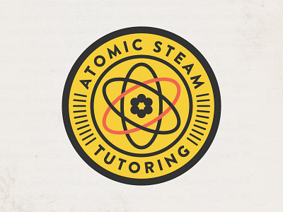 Atomic Steam Tutoring Logo atom atomic steam badge branding circle logo molecule science steam stem tutor tutoring
