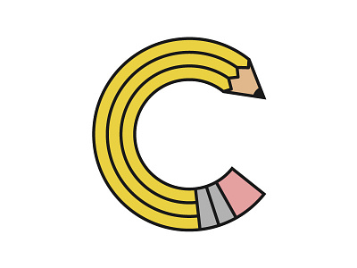 Pencil Sketch c icon letterform logo pencil