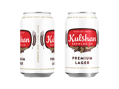 Kulshan Premium Lager Can beer bellingham brewery can hops kulshan lager logo packaging retro vintage