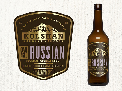 Kulshan Bottle Labels alcohol badge beer bottle brewery emblem foil kulshan label logo packaging product