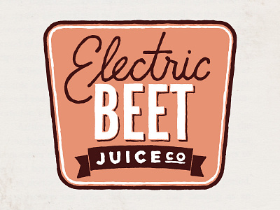 Electric Beet badge beet identity juice logo pink vintage