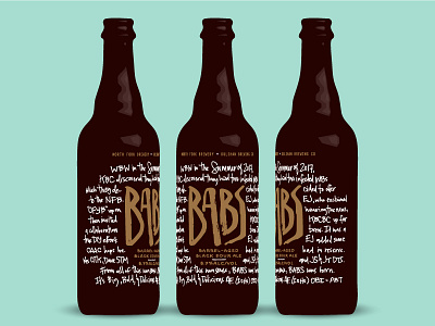 Babs Bottle barrel aged beer bottle brewery brewing hand made lettering mockup