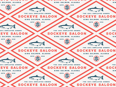 Sockeye Saloon Logo brand fish lockup logo monogram pattern salmon sockeye
