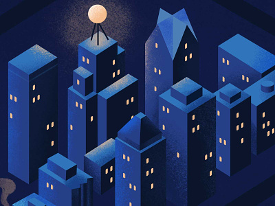 Nighttime city design detroit illustration illustration for motion school of motion shape design