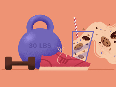 Fitness balance cookies donut fitness gym illustration illustration for motion school of motion style frame