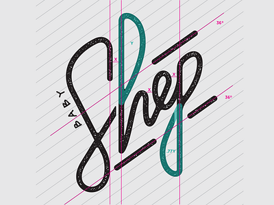 Shep Grid Dribbble hand lettering logo script typography word mark wordmark