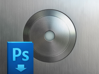 Elevator Button (free PSD) button interface metal metalic round ui