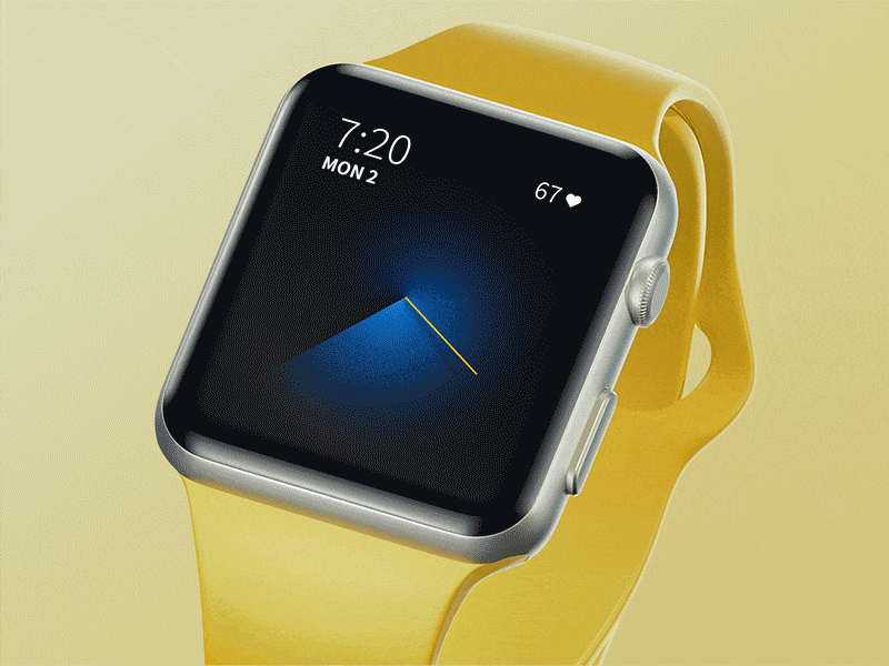 Gradient Watch Face animated apple watch dark experimental gradient ui ux watch face yellow