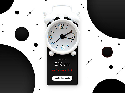 Alarm Clock / Reminder alarm black and white clock experimental reminder time ui ui element