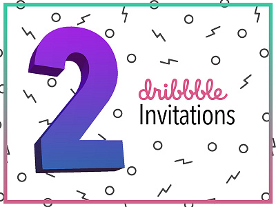 Invite Giveaway 2 black and white contest dribbble giveaway green invitation invitations invites violet