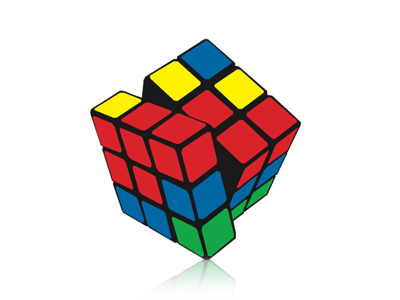 Rubiks Cube blue green illustration rubiks cube yellow