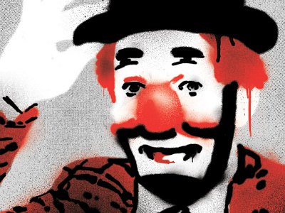 Blinky clown illustration stencil