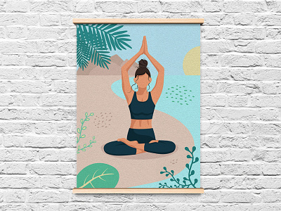 Faceless Yoga Girl Poster branding girl graphic design illustration lotus pose yoga yoga centre