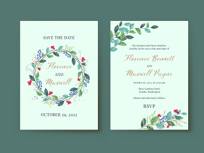 Watercolor Wedding Invitation graphic design illustration invitation watercolor wedding