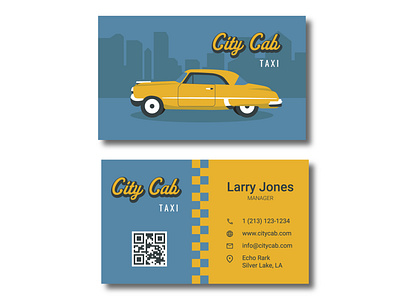 Business card for a Taxi Company automobile business card car design graphic design groovy illustration retro taxi vintage