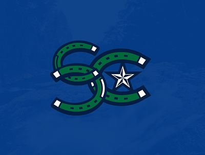 Swift Current Secondary Logo branding broncos canada cowboy current emblem hockey horseshoe illustration logo logo design logotype sports sports logo swift vector western whl