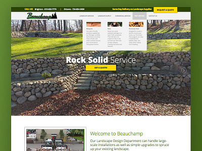 Beauchamp Lawn Care beauchamp landscaping lawn care mega menu mega nav responsive slider ui ux web design web development