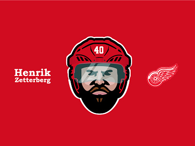 The Captain 40 captain detroit red wings helmet hockey hockey stick illustration nhl portrait sports sweden zetterberg