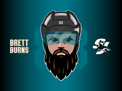 Brett Burns: No-Shave November california character helmet hockey illustration mascot movember nhl no shave november san jose sharks sports