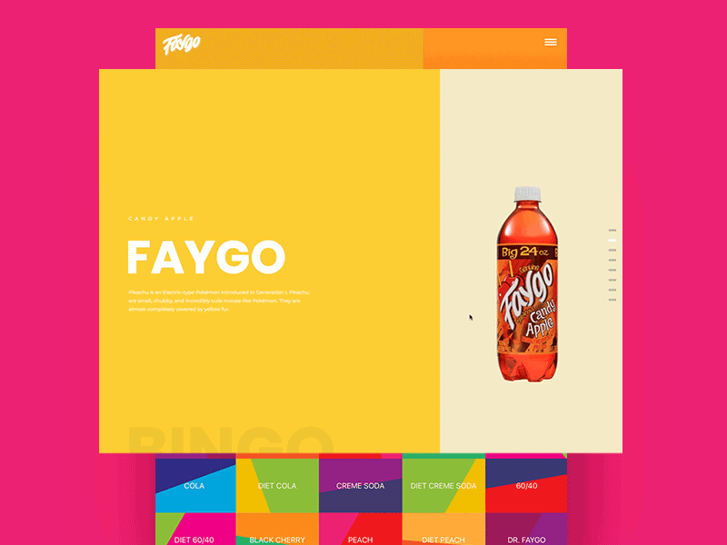 Faygo Flavors Module UI Study colors detroit faygo flavor flavors michigan module orange pop soda uiux user experience