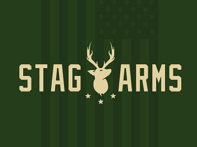 Stag Arms Logo Concept america american flag buck deer guns hunting illustration logo military rifle stag arms