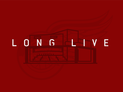 Long Live The Joe detroit emblem hockey illustration logo michigan nhl red red wings sports sports design