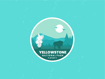 Yellowstone National Parks animation apparel badge branding design flat graphic design illustration line art logo merch motion graphics retro ui vector vintagedesign