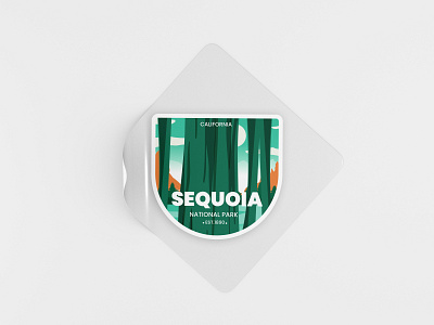 Sequoia National Park badge branding design flat graphic design illustration line art logo national park retro sequoia sticker t shirt ui vector
