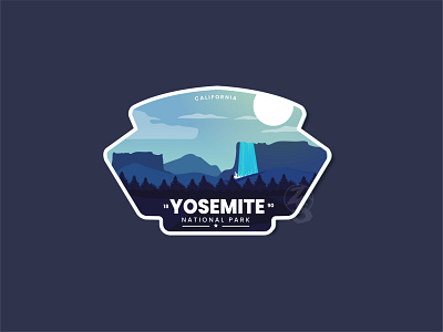 Yosemite National Park 3d adventure adventure logo animation app badge branding design flat graphic design illustration line art logo mountain retro summer typography ui vector yosemite