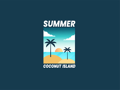 Summer Coconut 3d adventure animation badge branding design flat graphic design illustration line art logo motion graphics retro sea summer tshirt ui vector
