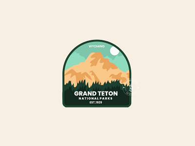 Grand Teton National Park 3d animation badge branding design flat graphic design illustration line art logo motion graphics mountain retro sea summer ui vector