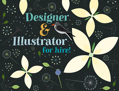 Floral Promotion bird branding design floral illustration typography