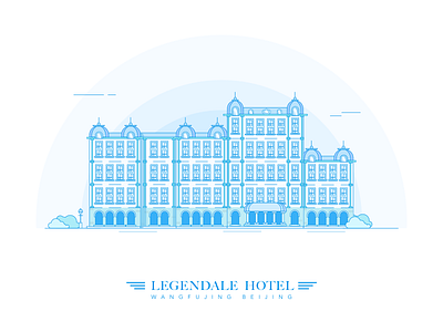 #Beijing building# Legendale hotel illustration landing sketch ui