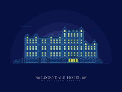 #Beijing building# Legendale hotel-night illustration sketch ui