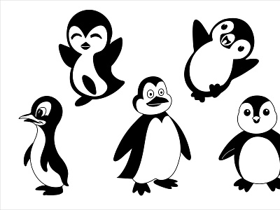 105 Cute Penguine Vector Set