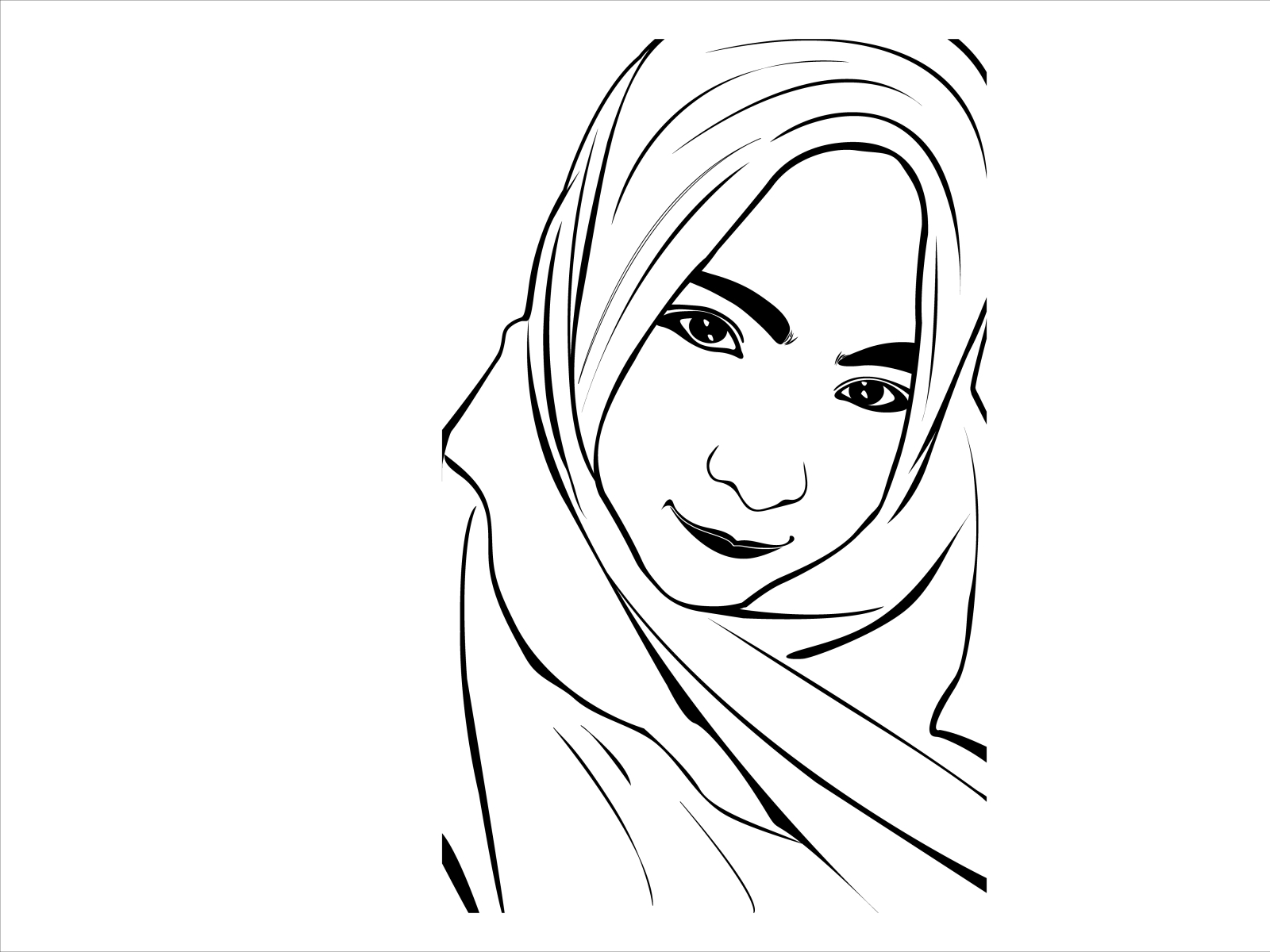 110 Girl in Hijab Line Art by Turan Chowdhury on Dribbble