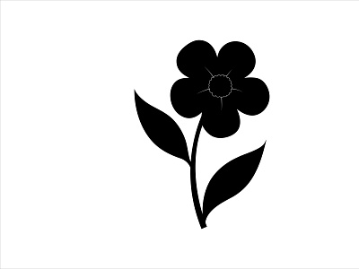 Flower icon. Black silhouettes of simple vector flower nature
