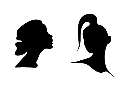 Girl side-face vector icon