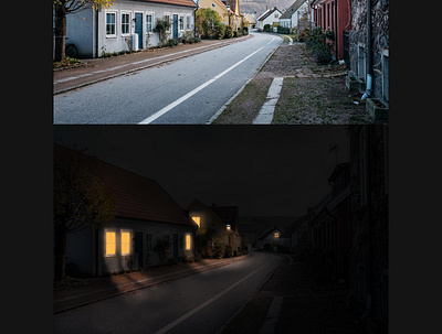 Day to Night in Photoshop edit