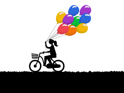 Vector Bicycle with Balloons