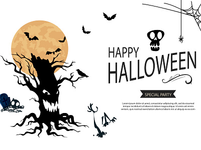 Halloween party banner template template
