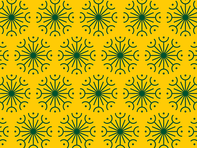 Flourish Pattern brand branding dandelion design graphic design green icon logo mark pattern people sun symbol yellow