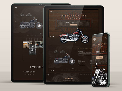 Harley Davidson History of the Legend art bike design dribble figma ui user interface ux web web design webdesign website